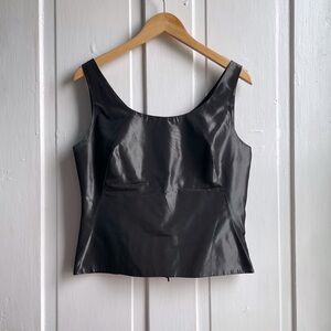 Vintage Vera Wang Acetate Taffeta Fitted Shiny Sleeveless Top